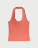 image 4 of F&F Cotton Rich Halter Neck Top in Brick