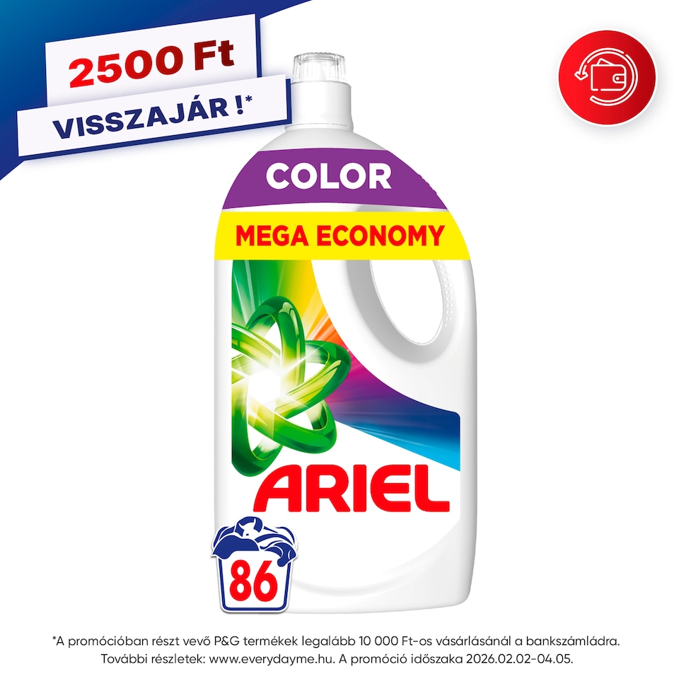 Ariel Folyékony Mosószer, 86 Mosáshoz, Color  1. kép