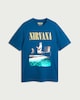 image 4 of Nirvana Pure Cotton Graphic Print T-Shirt in Navy