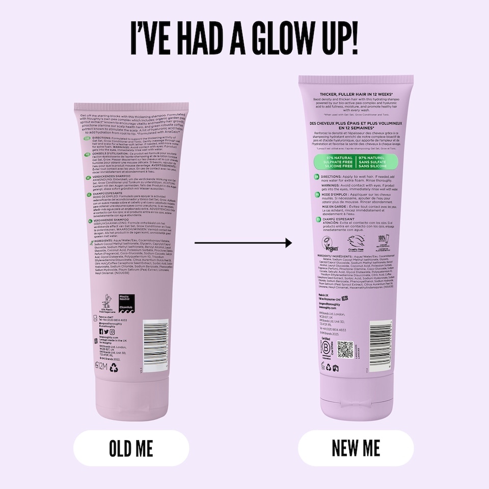 image 1 of Noughty Get Set Grow Vegan Shampoo 250ml