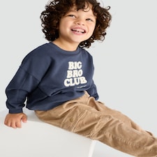 F&F Boys Cotton Rich Big Bro Club Sweatshirt in Navy