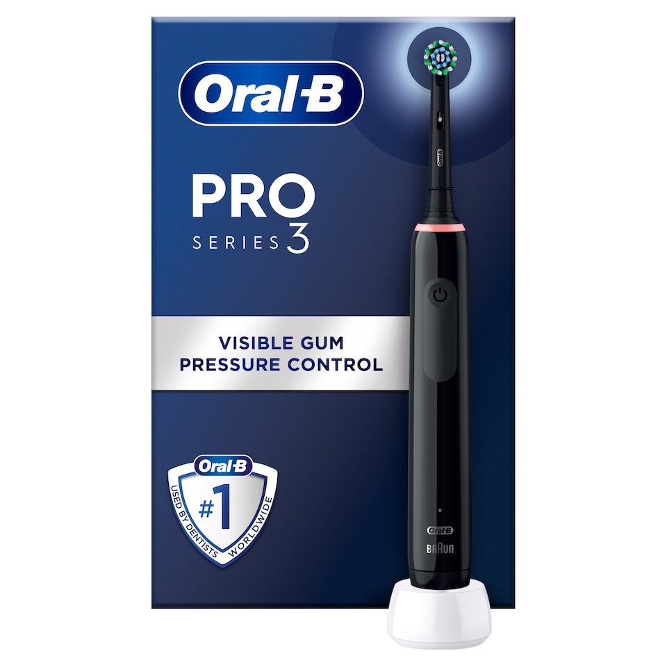 image 1 of Oral-B Pro 3 3000 Black Cross Action Electric Toothbrush