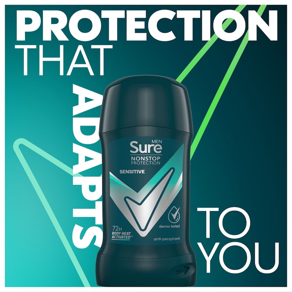 image 1 of Sure Men Nonstop Protection 72h Sensitive Antiperspirant Deodorant Stick 50ml
