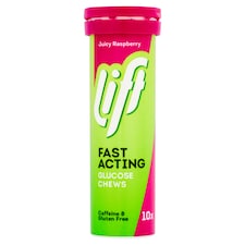 Lift Raspberry Glucose Chews & Tabs Supplement 10s 40G