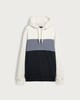 image 4 of F&F Textured Cotton Rich Colour Block Drawstring Hoodie in Navy