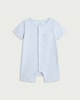 image 1 of F&F Baby Organic Cotton Ribbed Short Sleeved Romper in Blue