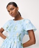 image 3 of F&F Floral Short Sleeved Midi Dress in Blue