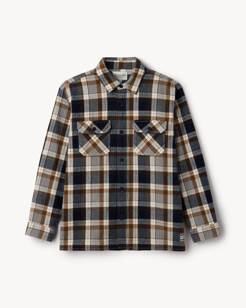 image 1 of RDA Pure Cotton Check Shirt in Blue