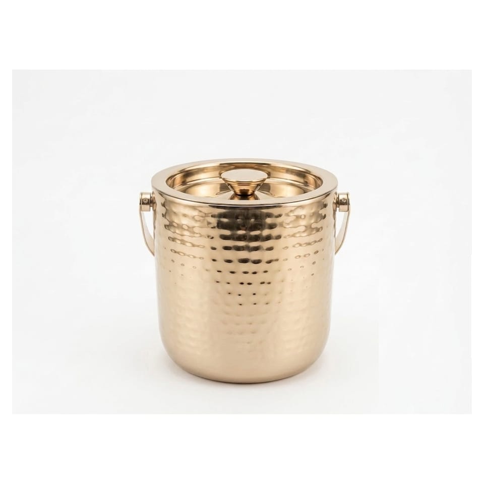 F&F Home Gold Hammered Ice Bucket