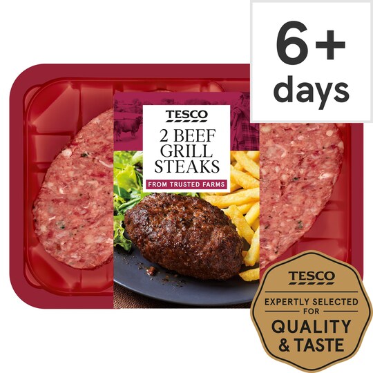Tesco 2 Beef Grill Steaks 300G Tesco Groceries