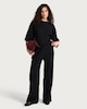 image 2 of F&F Cotton Rich Crinkle Textured Cape Co-ord Top in Black