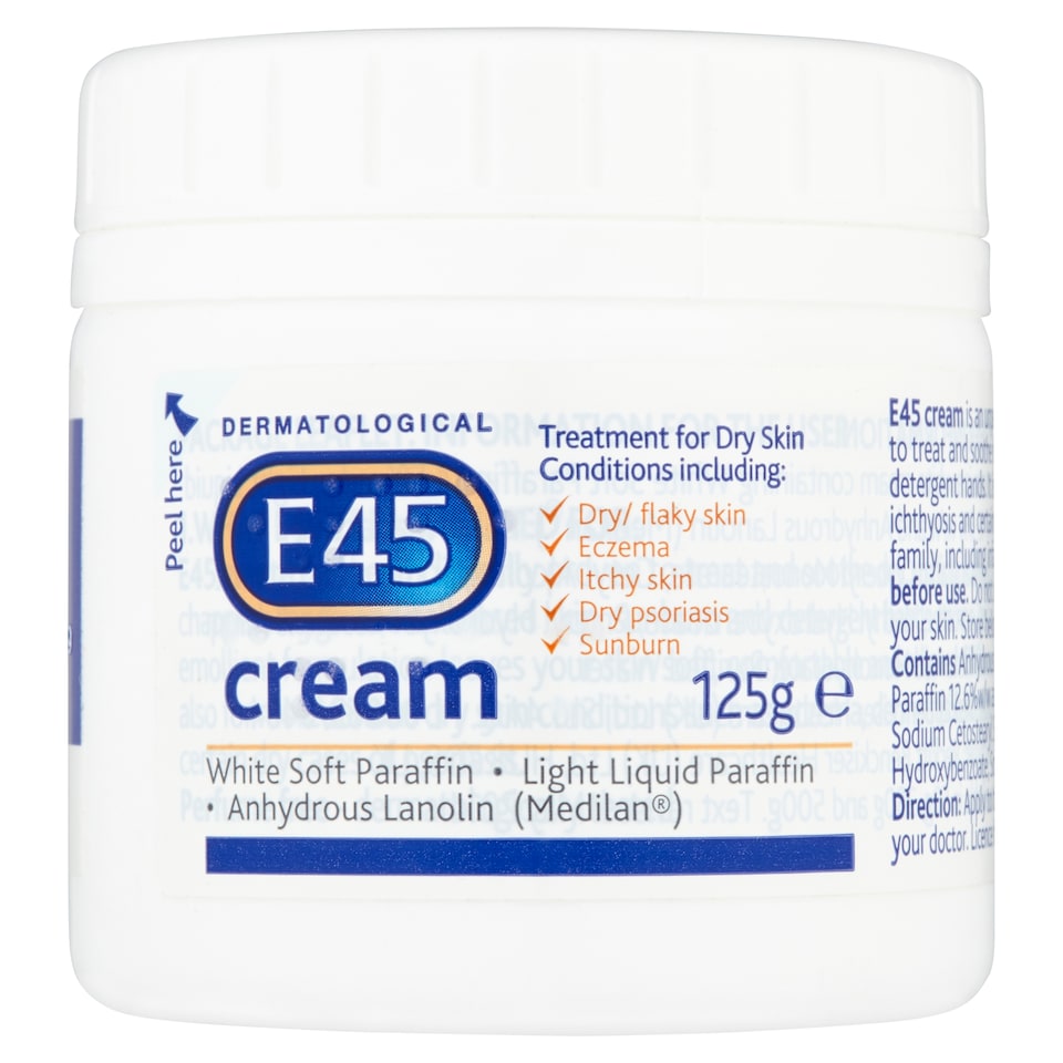 E45 Moisturiser Body Cream for Dry Skin & Eczema 125g