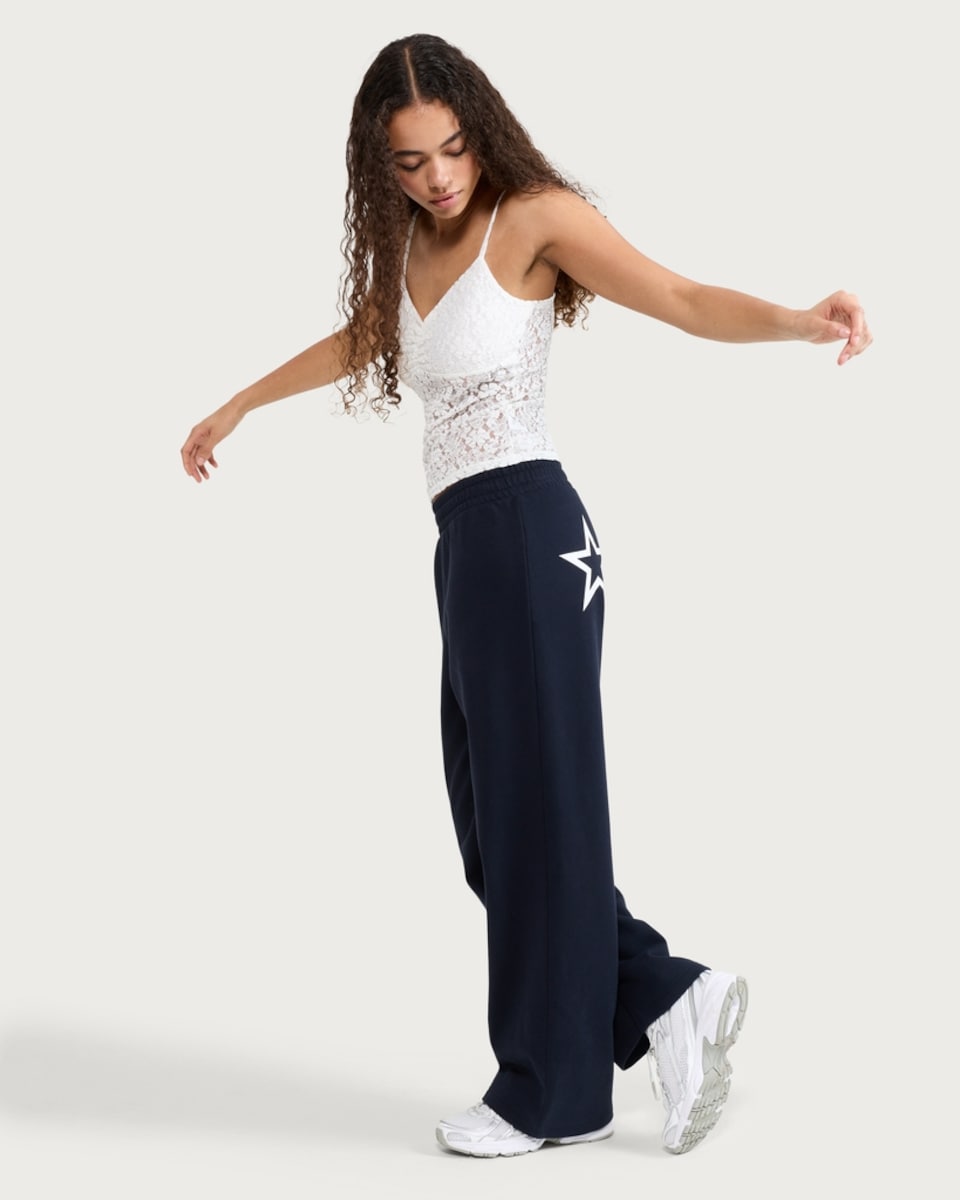 image 1 of OH ME OH MY Cotton Rich Wide Leg Joggers in Navy