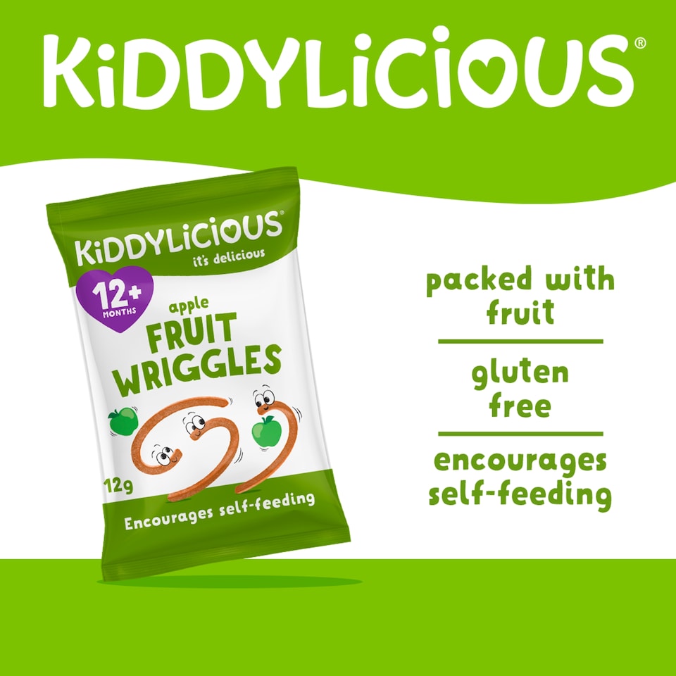 image 1 of Kiddylicious Apple Fruit Wriggles 12G