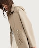 image 1 of F&F Cinched Waist Hooded Raincoat in Khaki
