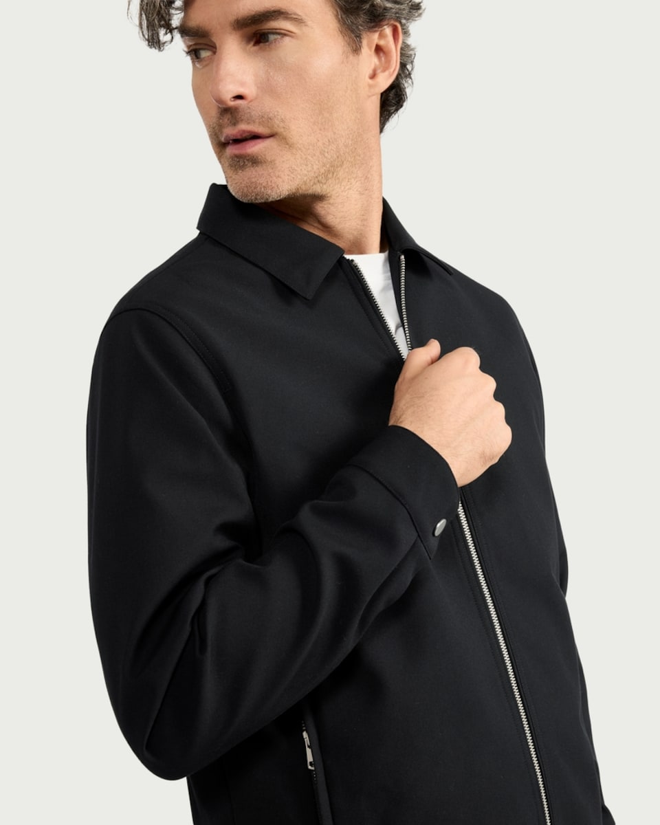 image 1 of F&F Zip Up Collared Jacket in Navy