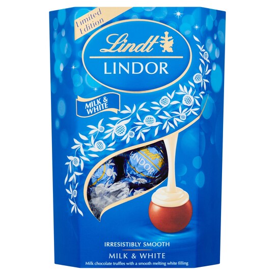 image 1 of Lindt Lindor Milk & White Chocolate Box 200G
