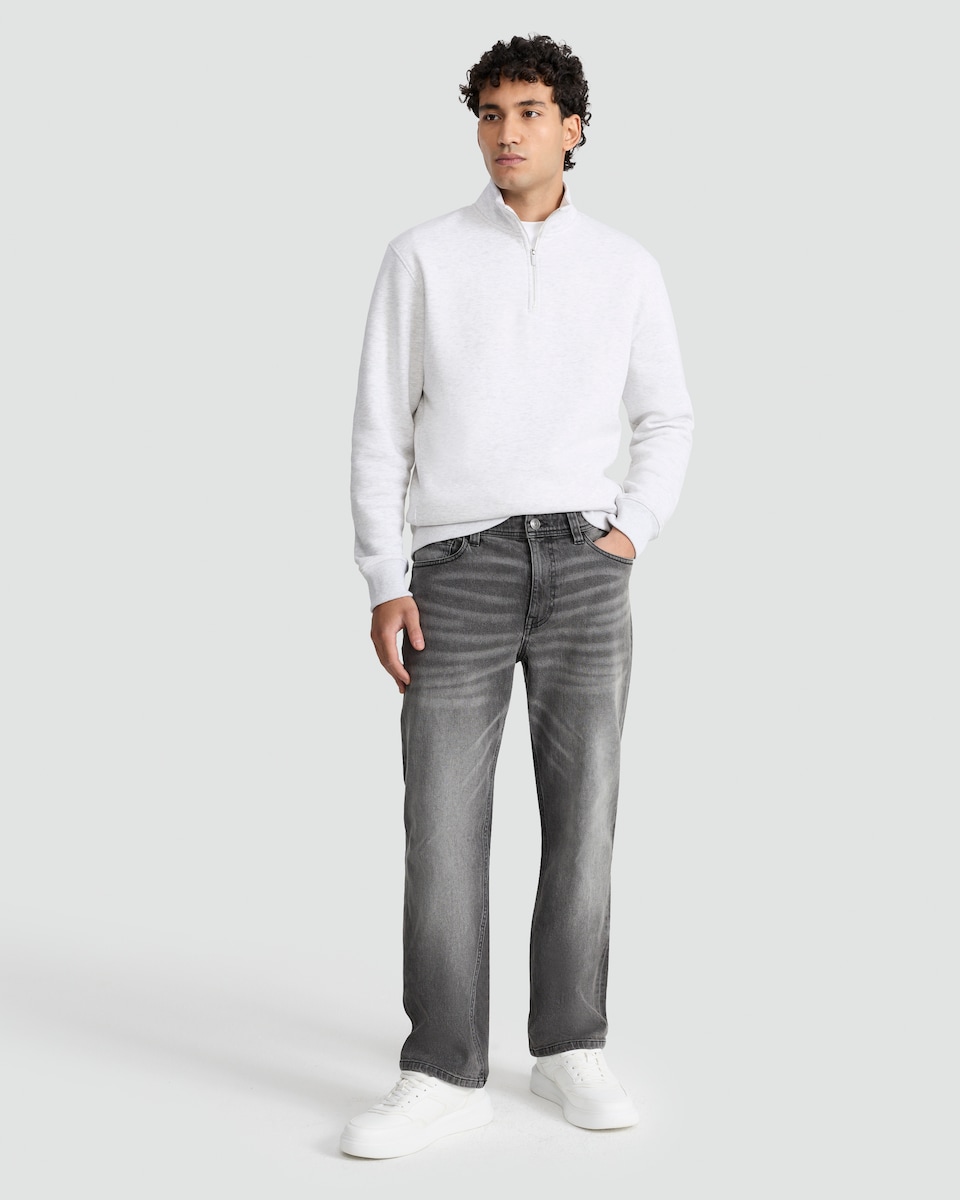 image 1 of F&F Cotton Rich Straight Leg Jeans in Grey