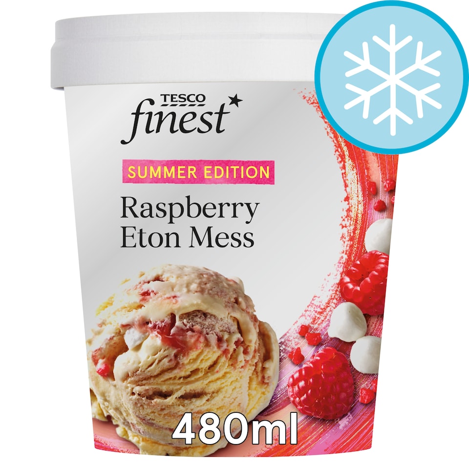 Tesco Finest Raspberry Eton Mess Ice Cream Tub 480ml