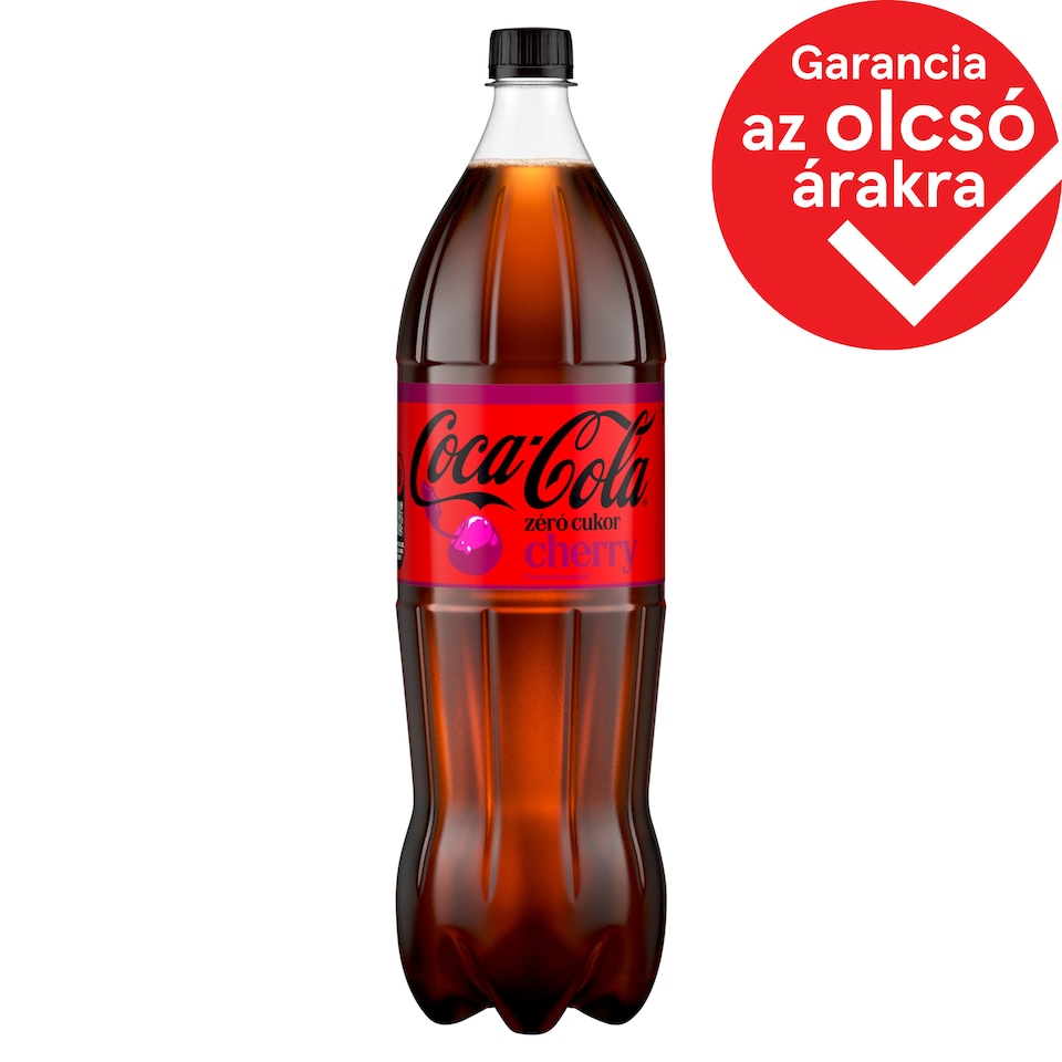 Coca-Cola Zero Cherry colaízű energiamentes szénsavas üdítőital cseresznye ízesítéssel 1,75 l