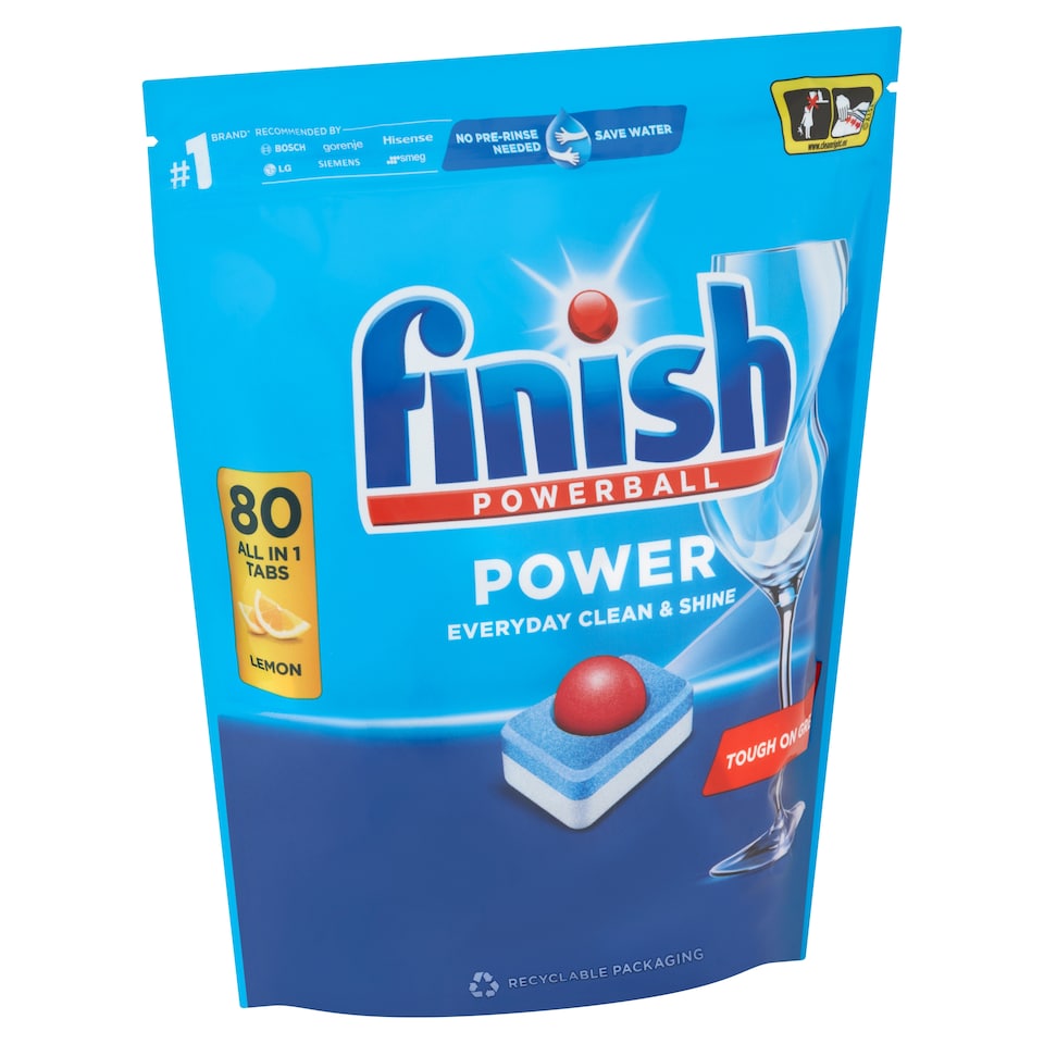 Finish Powerball Power All in 1 Citrom mosogatógép tabletta 80 db 1,28 kg