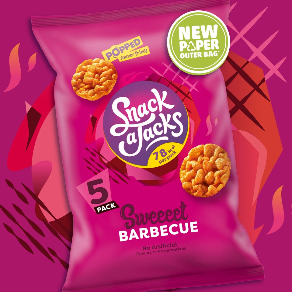 image 1 of Snack a Jacks Sizzlin Barbecue Rice Cakes Multipack Snacks 5x19g