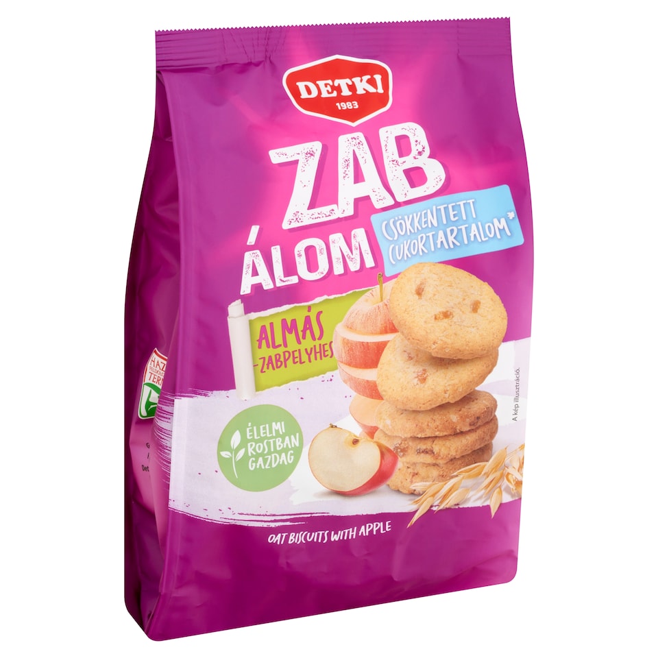 Detki Zab Álom csökkentett cukortartalmú almás-zabpelyhes omlós keksz 150 g  1. kép