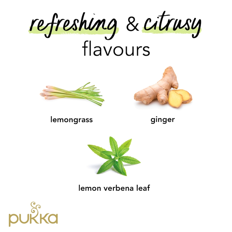 image 1 of Pukka Organic Lemongrass & Ginger Herbal Tea 20 Tea Bags 36g