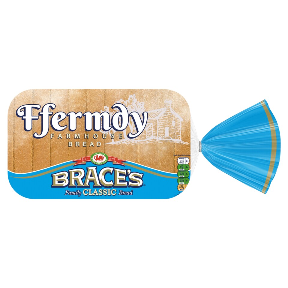 Brace's Ffermdy Farmhouse White Sliced Bread 400g