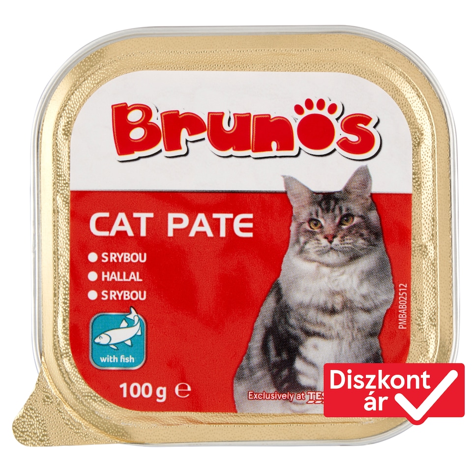 Brunos Complete Food for Adult Cats, Pate with Fish 100 g