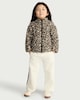 image 2 of F&F Girls Fleece Animal Print Jacket in Multi Brown