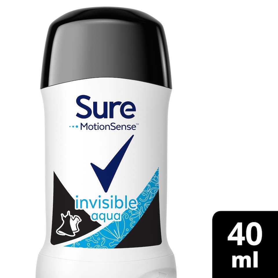 image 1 of Sure Invisible Aqua Stick Antiperspirant Deodorant 40ml