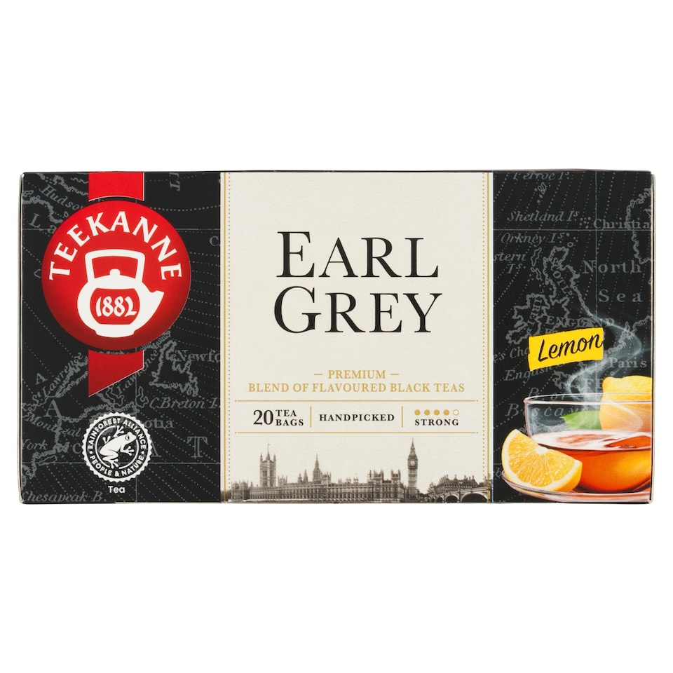 Obrázek 1 pro produkt Teekanne Earl Grey Lemon černý čaj aromatizovaný 20 x 1,65g (33g)