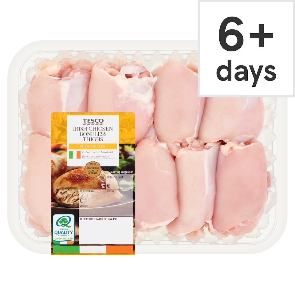 Tesco Irish Chicken Boneless Thighs 800G