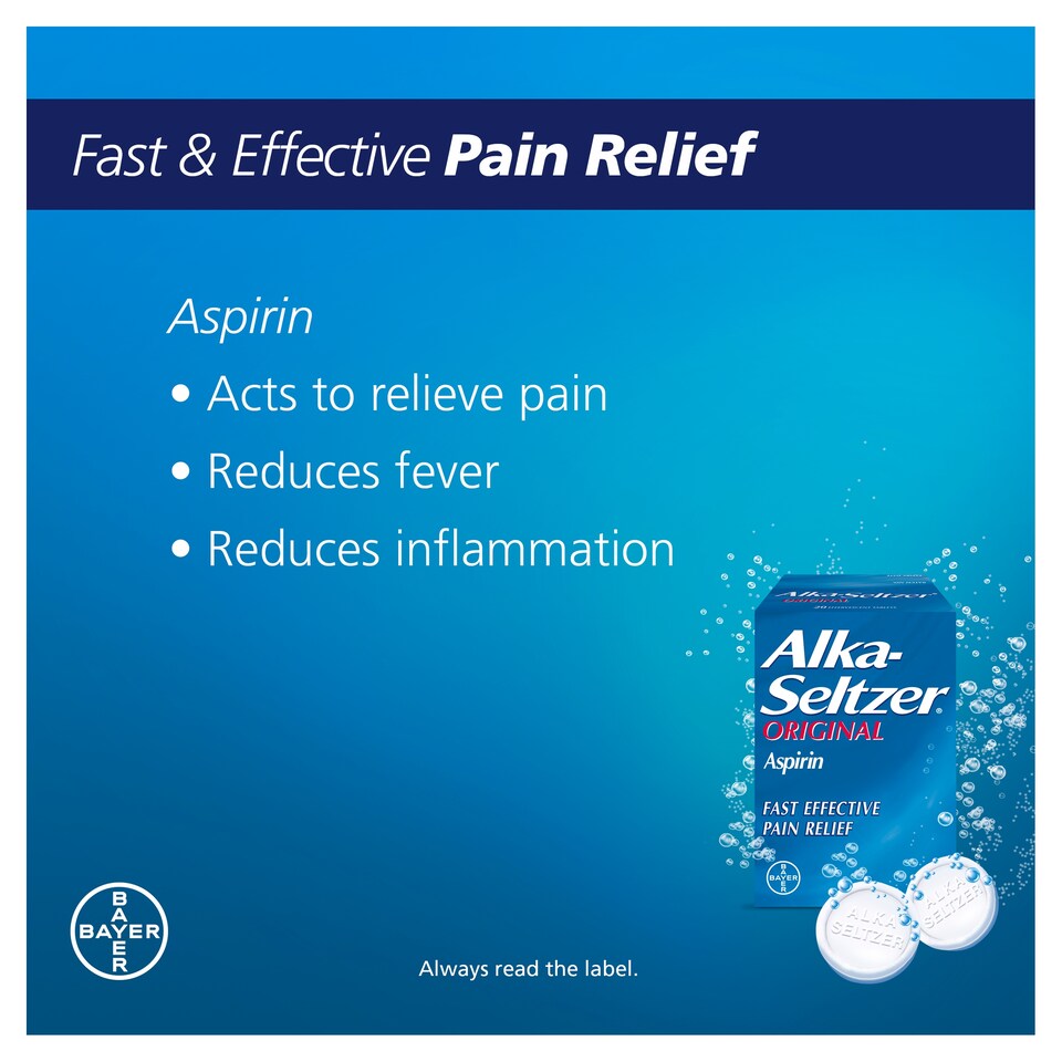image 1 of Alka-Seltzer Original Soluble Tablets - Pain & Cold/Flu Relief with Aspirin 20s
