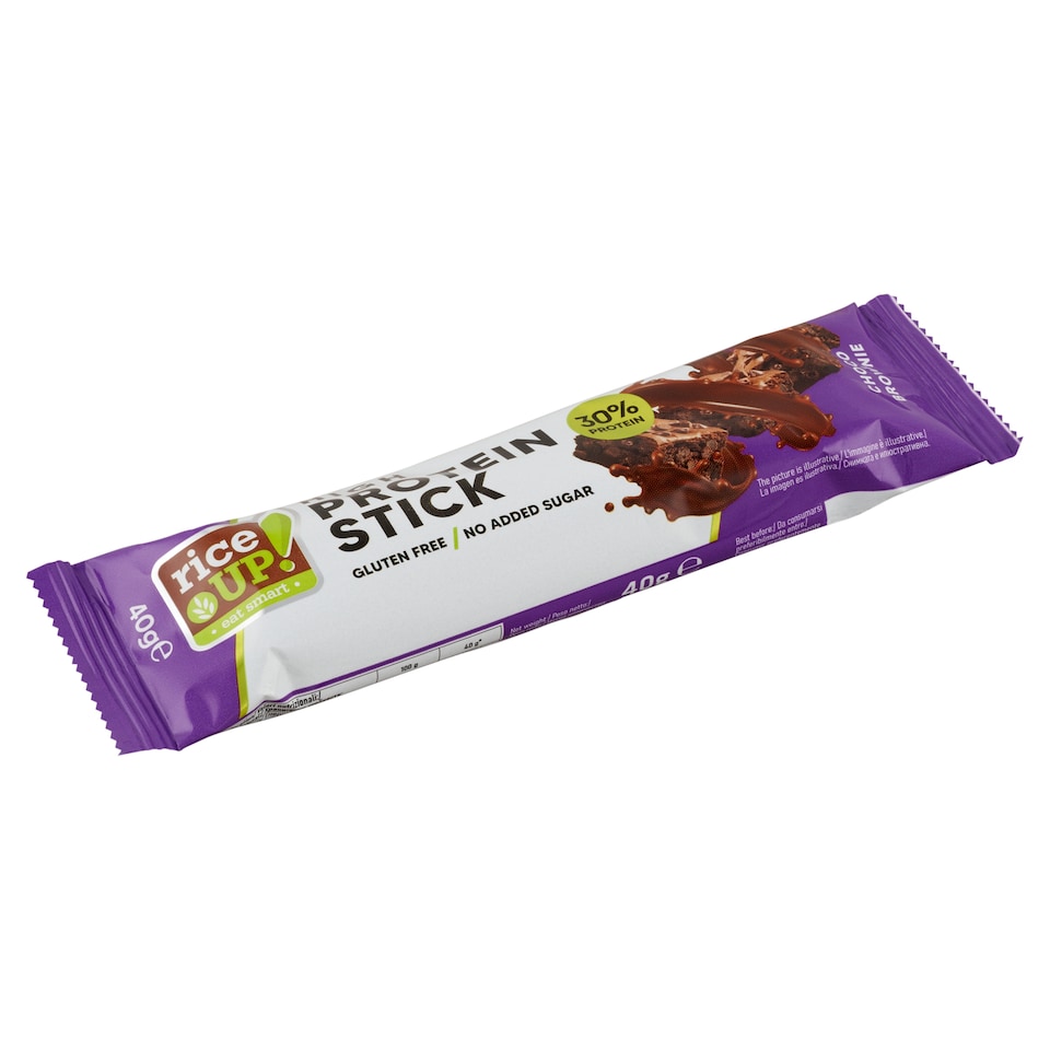 image 1 of RiceUp! Chocolate Brownie Flavored Protein Bar with No Added Sugar 40 g