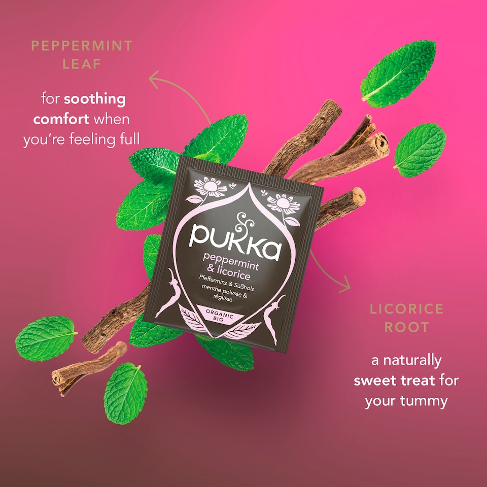 image 1 of Pukka Organic Peppermint & Licorice Mint Tea 20 Herbal Tea Bags 30g