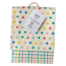 Tesco Brights Tea Towel 2pk