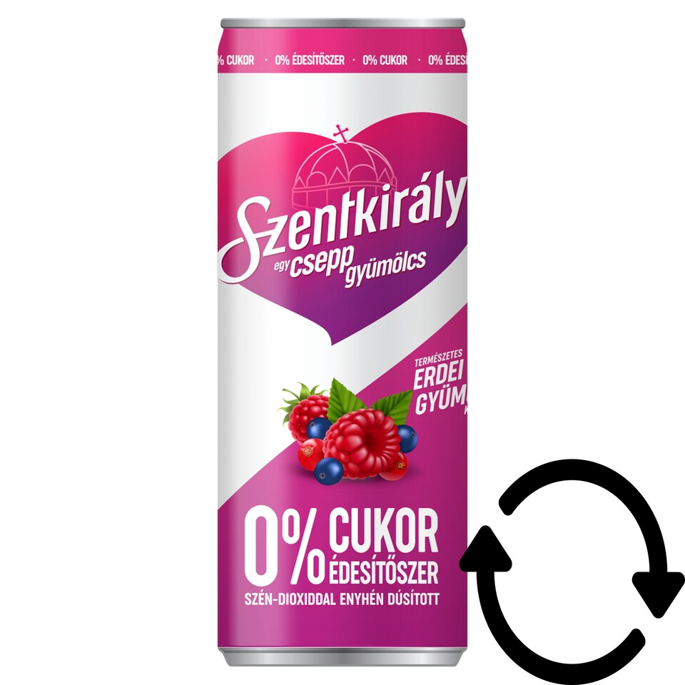Szentkirályi Egy csepp gyümölcs erdei gyümölcs ízű szén-dioxiddal enyhén dúsított ital 250 ml