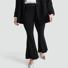 F&F Seam Detail Tuxedo Kickflare Trousers in Black