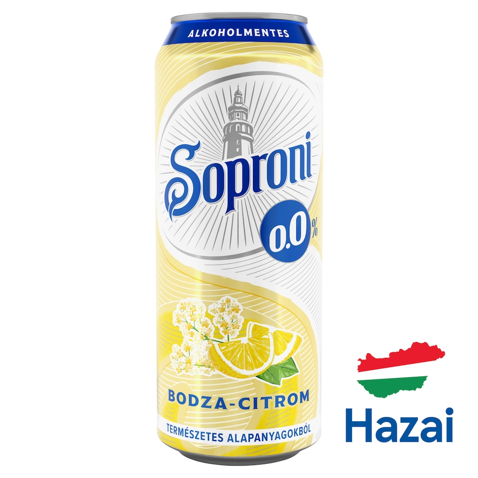 Soproni bodza-citromos alkoholmentes sörital 0,0% 500 ml