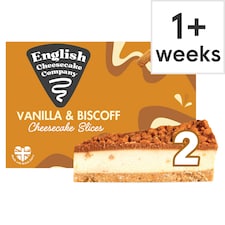English Cheesecake Company 2 Vanilla & Biscoff Cheesecake Slices 180g