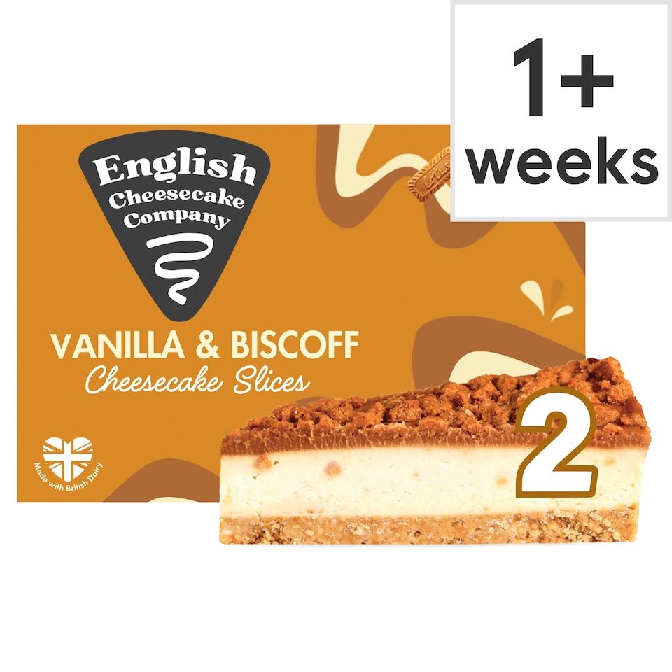 English Cheesecake Company 2 Vanilla & Biscoff Cheesecake Slices 180g