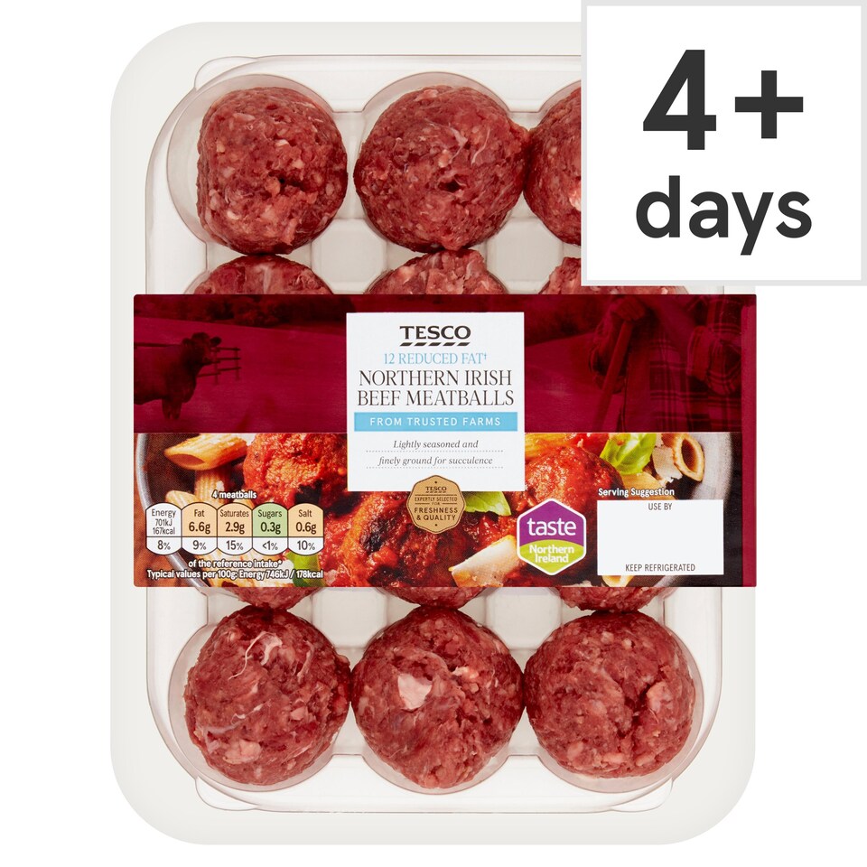 Tesco Ni Reduced Fat Meatballs 338g Tesco Groceries