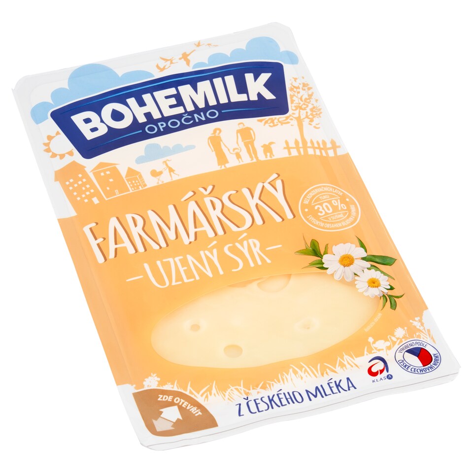 Obrázek 1 pro produkt Bohemilk Farmářský uzený sýr plátky 100g