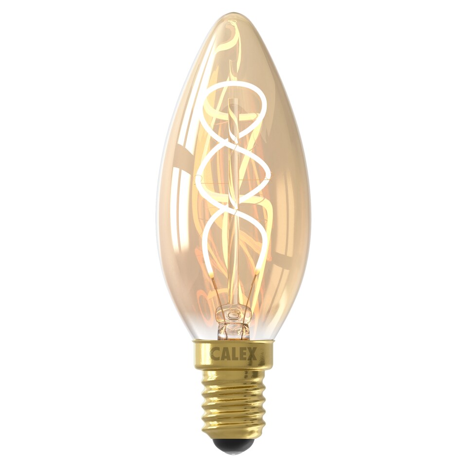 Calex Decorative Gold Candle E14 Rustic Bulb Dimmable