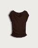 image 4 of F&F Cowl Neck Cap Sleeved Co-ord Top in Chocolate