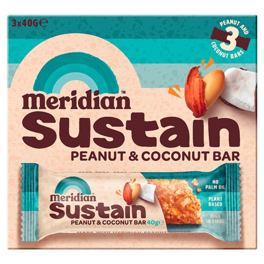 Meridian Peanut Coconut Bar 3Pack 40G Tesco Groceries