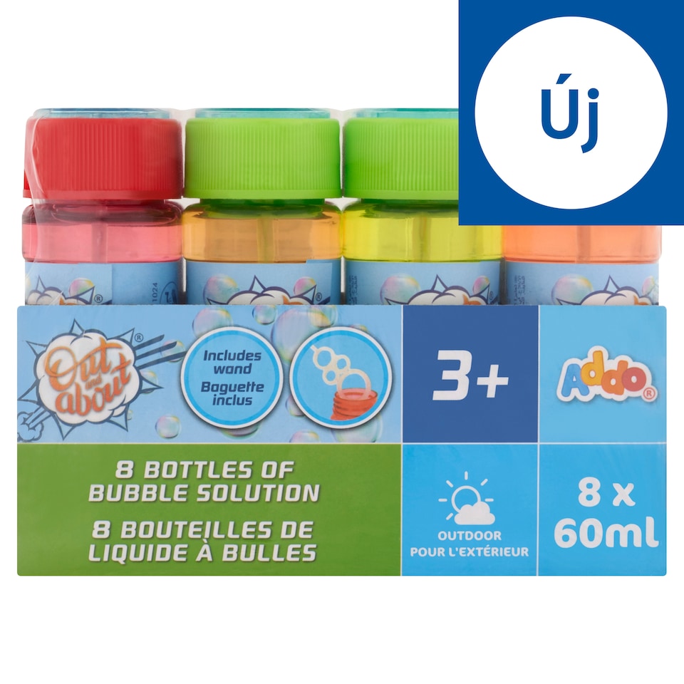 Addo Out and About Bottles of Bubble Solution 8 x 60 ml
