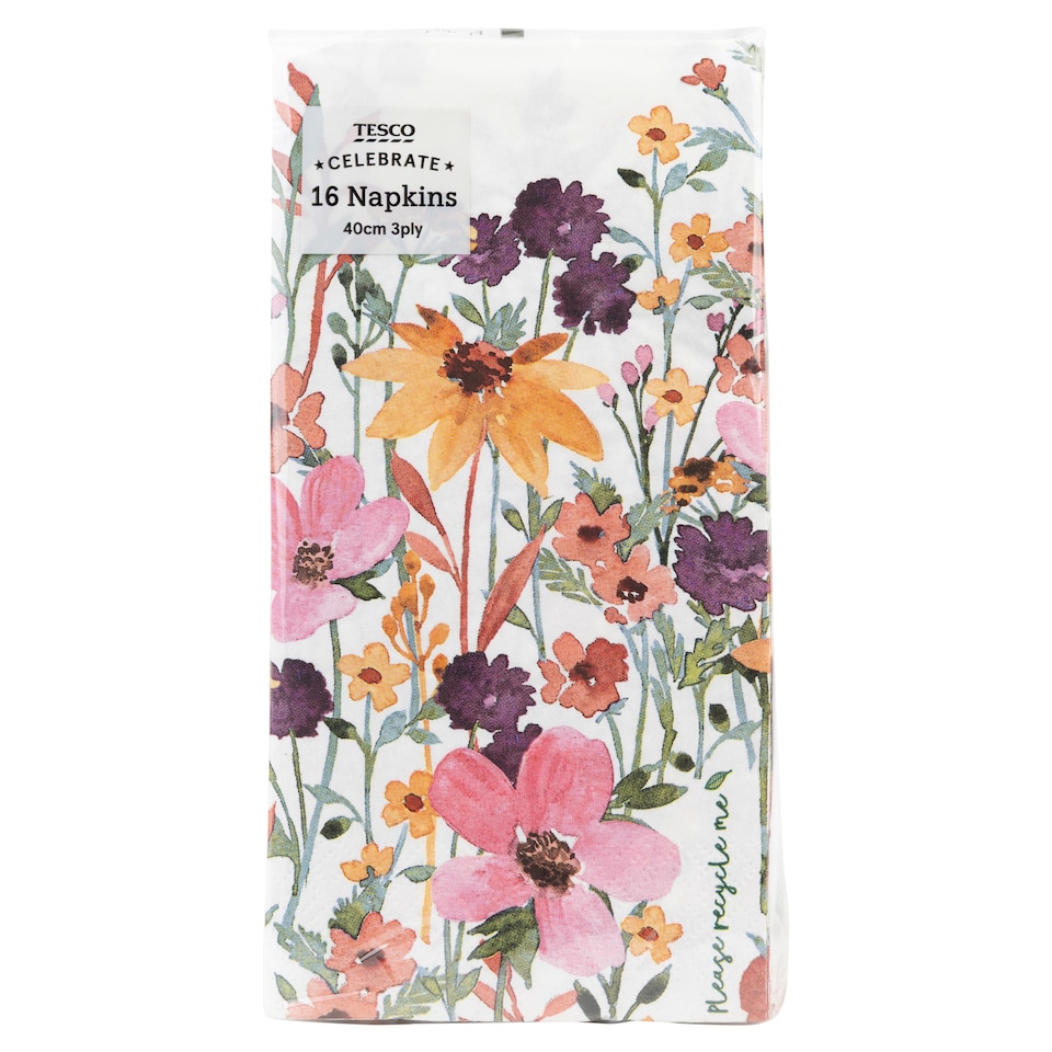  Tesco Meadow Floral Guest Napkin 40cm 3ply